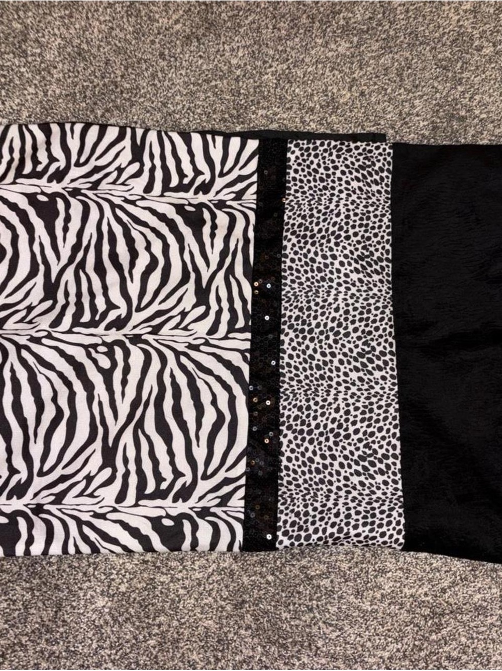 Y2K zebra print pillowcase with sequins